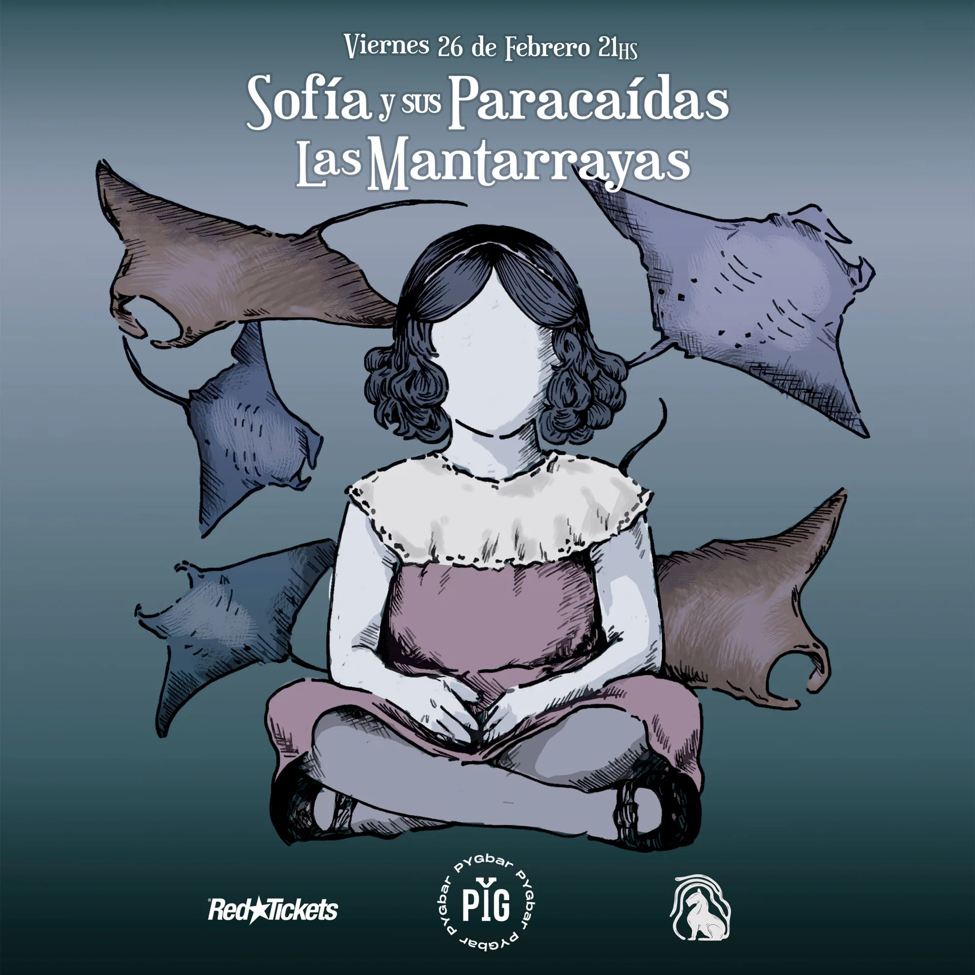 Paracaidas Mantarrayas — Afiche